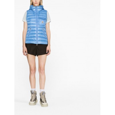 Moncler Glygos Hooded Quilted Gilet Blue MCS28555