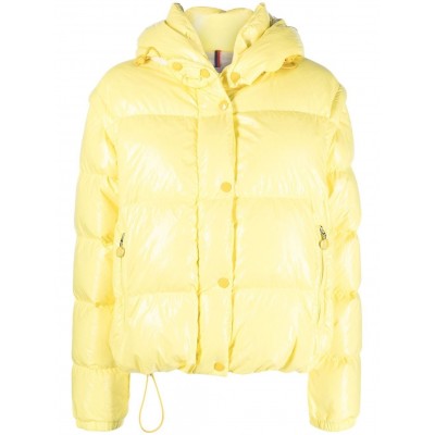 Moncler Yellow Hooded Puffer Jacket Yellow MCS29641