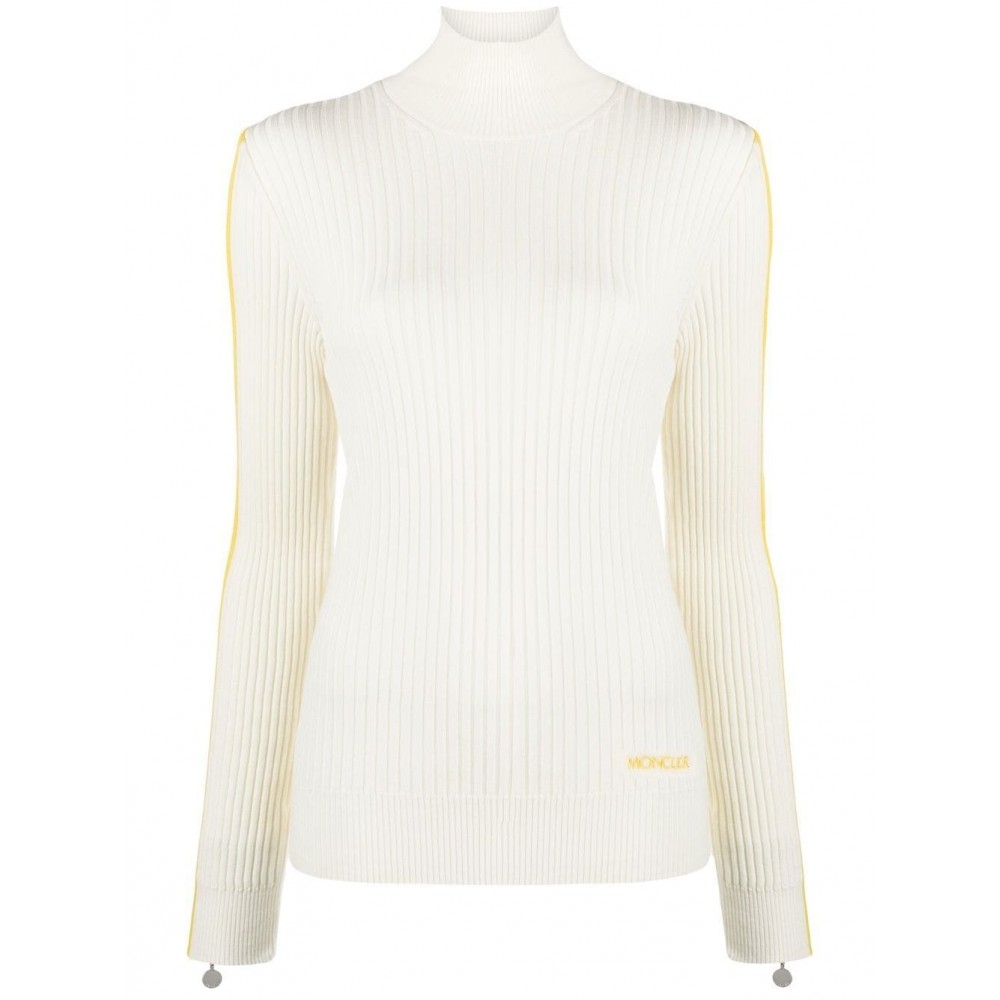 Moncler polo-neck Jumper White MCS29409