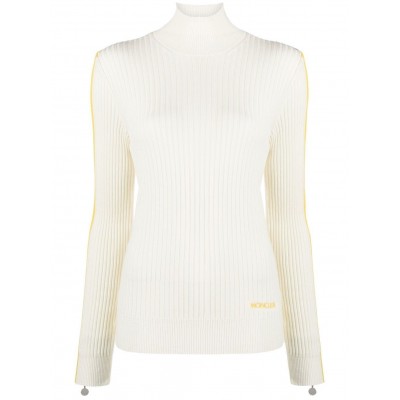 Moncler polo-neck Jumper White MCS29409