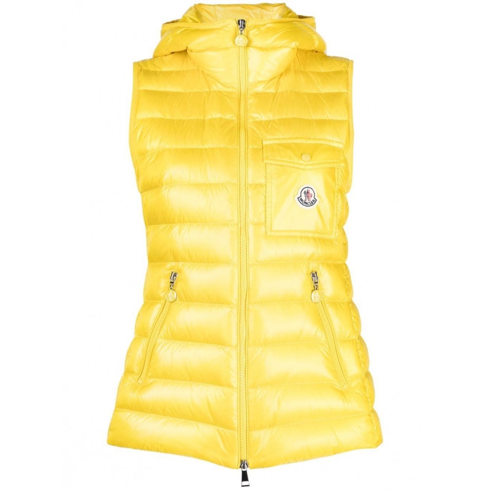 Moncler Glygos Hooded Quilted Gilet Yellow MCS28557