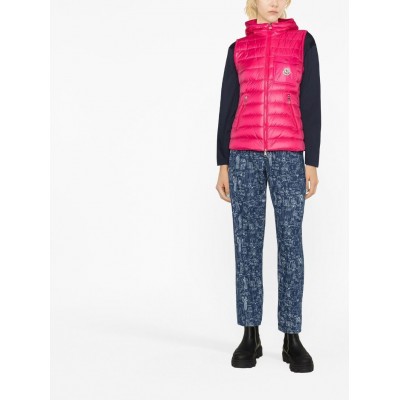 Moncler Glygos Hooded Quilted Gilet Pink MCS28556