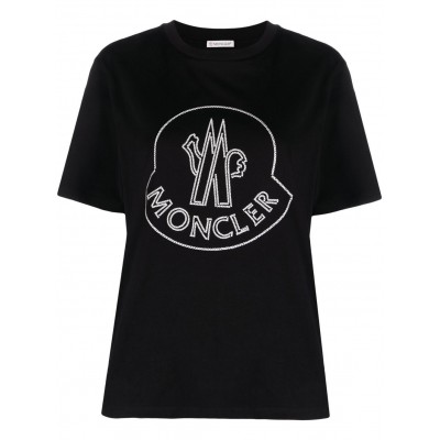 Moncler logo-embroidered T-shirt Black MCS28909