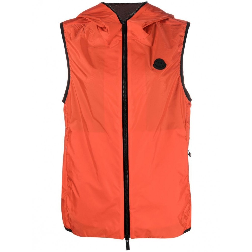 Moncler zip-up Hooded Gilet Red MCS29658