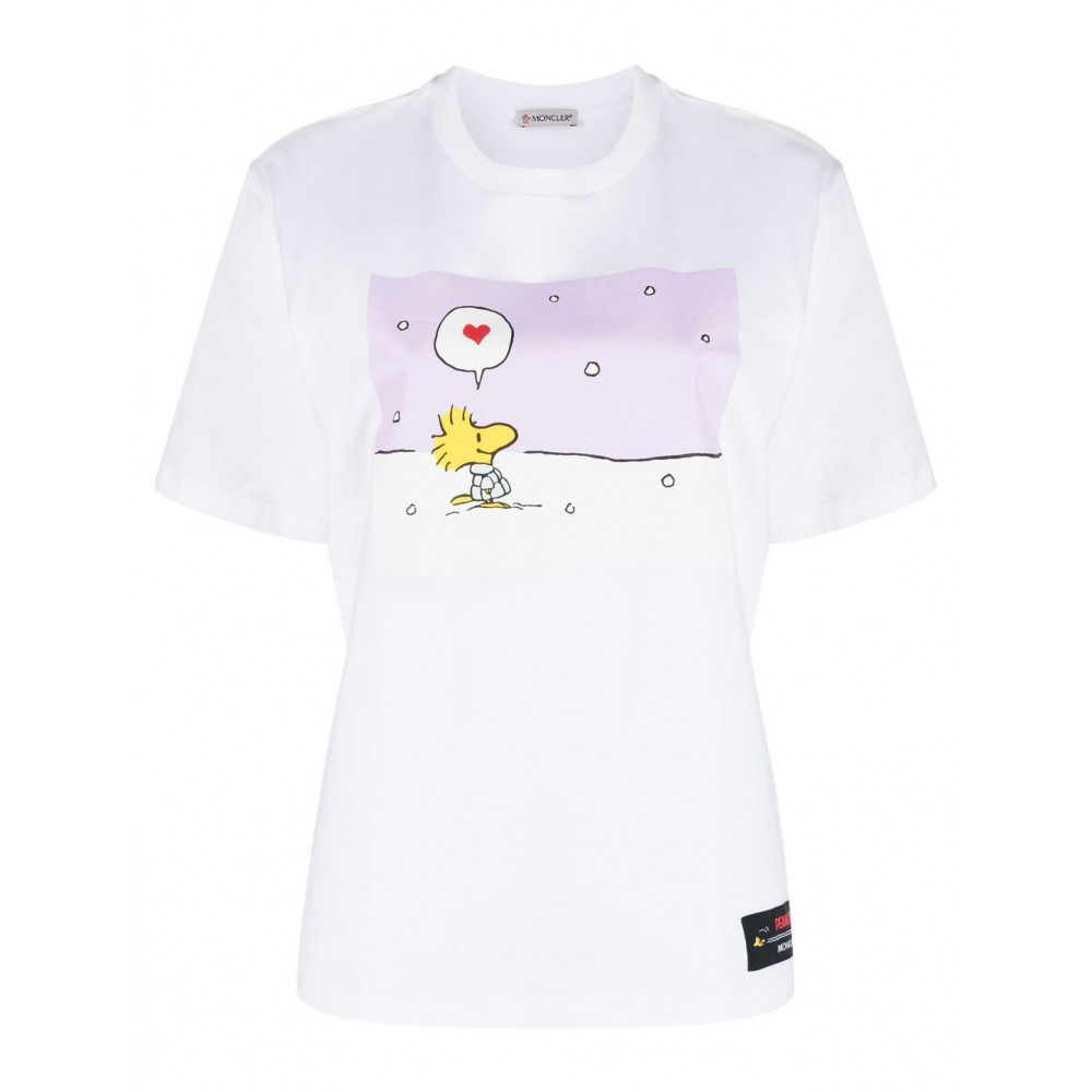 Moncler Peanuts-print Cotton T-shirt White MCS29398