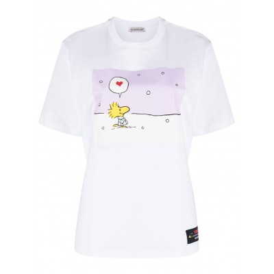 Moncler Peanuts-print Cotton T-shirt White MCS29398