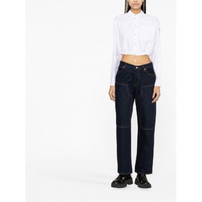 Moncler Cropped Buttoned Shirt White UKMCS28361