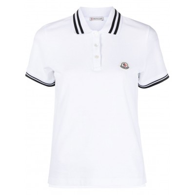 Moncler stripe-trim Polo Shirt White MCS29543