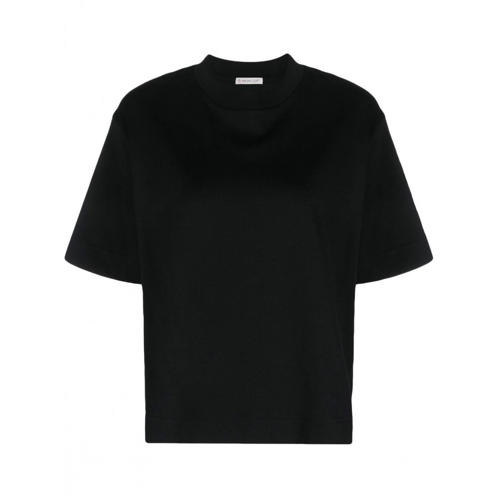 Moncler Crew Neck stripe-embellished T-shirt Black MCS28356