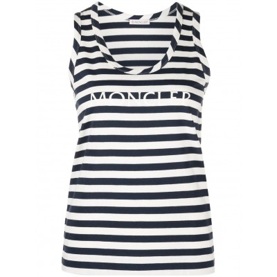 Moncler Striped logo-print Tank Top Blue MCS29535