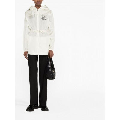 Moncler logo-patch Hooded Raincoat White MCS28972