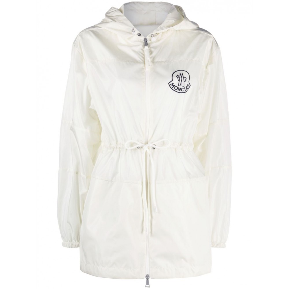 Moncler logo-patch Hooded Raincoat White MCS28972