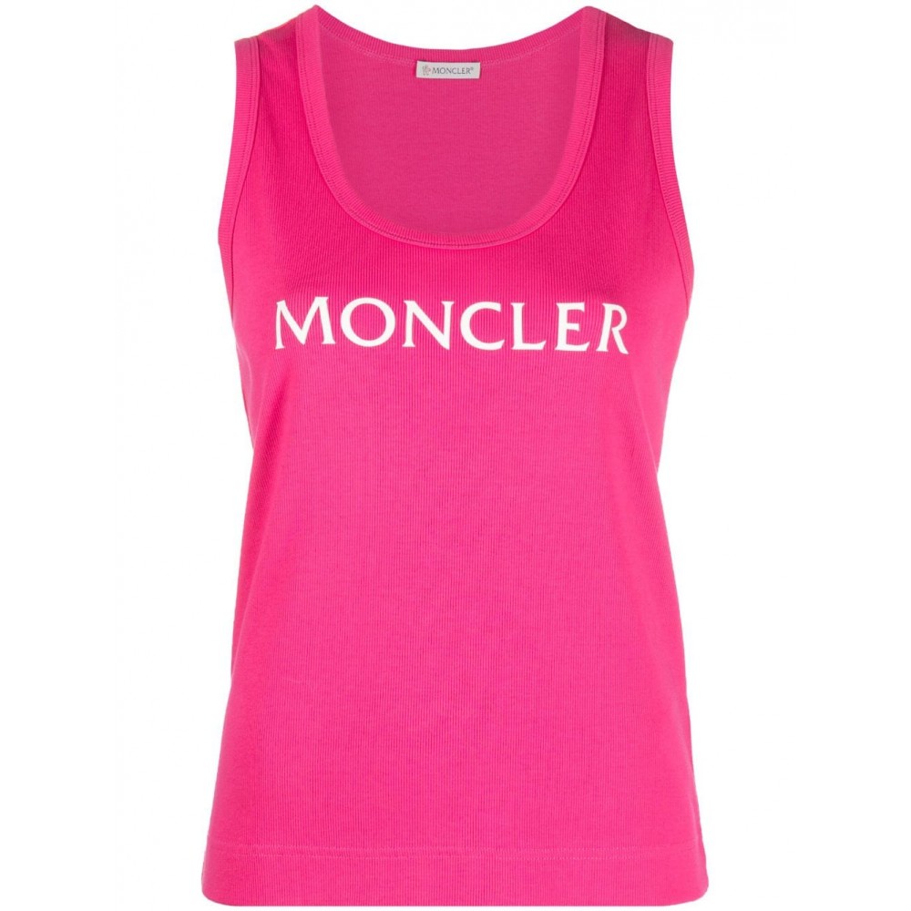 Moncler logo-print Tank Top Pink MCS29153