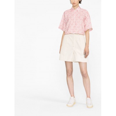 Moncler logo-print Cropped Shirt Pink UKMCS29117