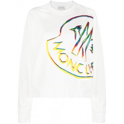 Moncler logo-print crew-neck Sweatshirt White MCS29116