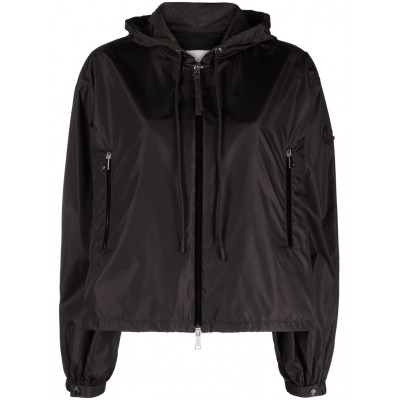 Moncler Vernois logo-print Hooded Jacket Black MCS29607