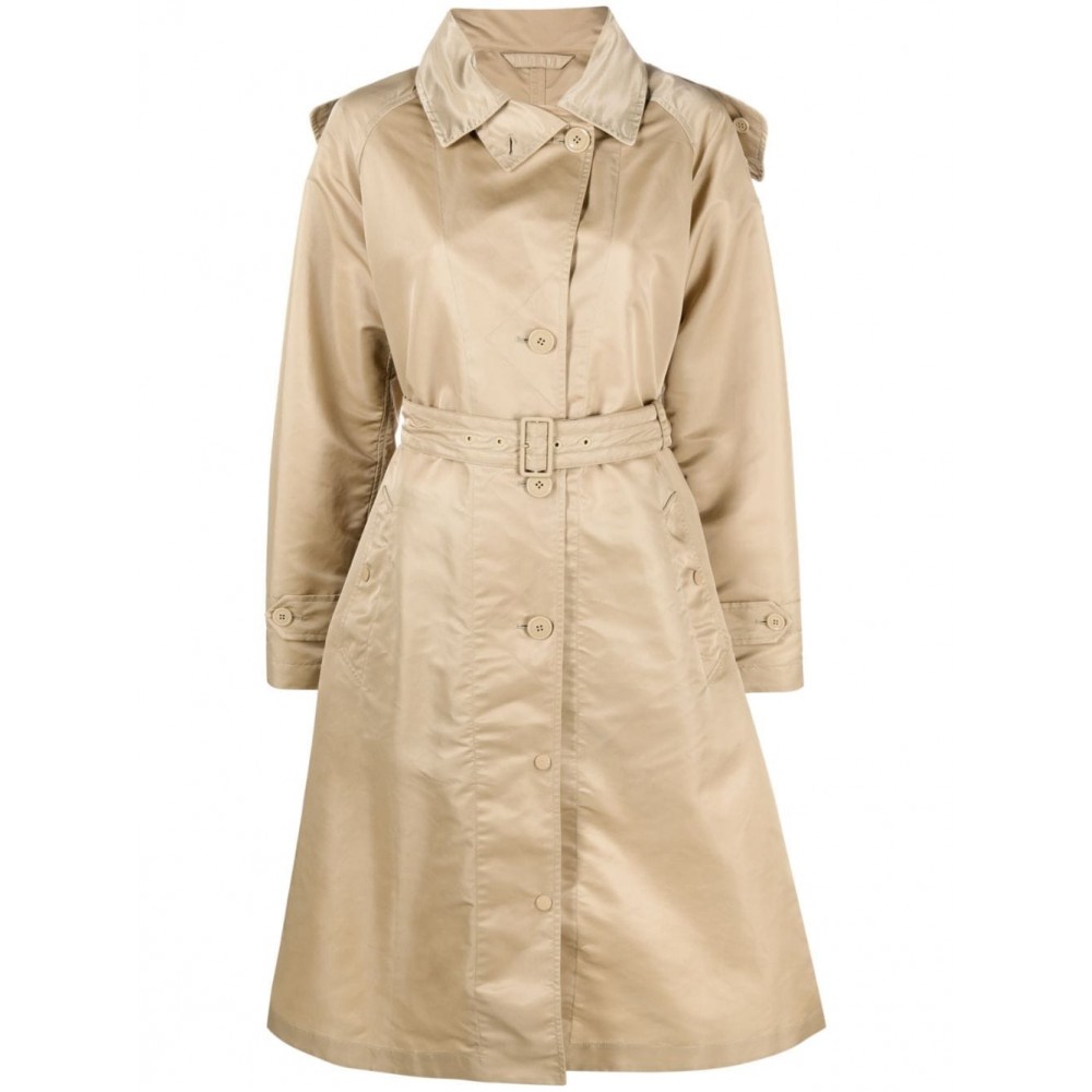 Moncler Hooded Belted Trench Coat Neutrals MCS28608