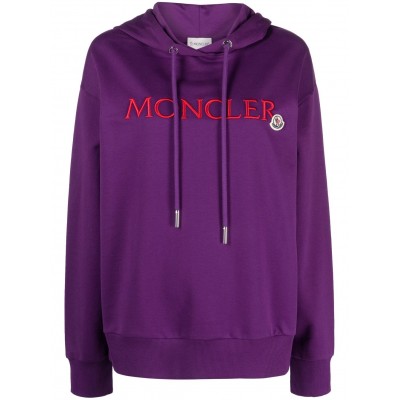 Moncler logo-embroidered Cotton Hoodie Purple MCS28870