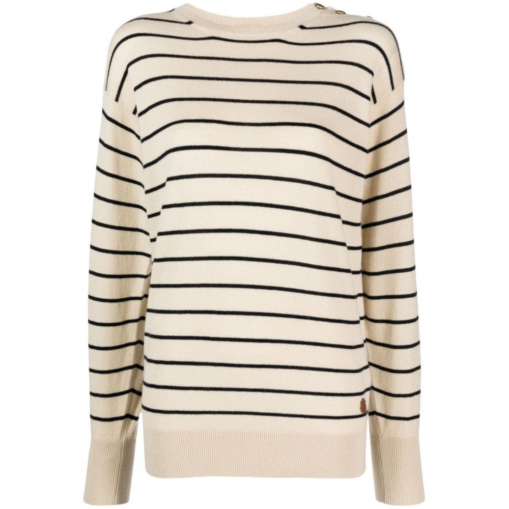 Moncler Striped Knitted Jumper Neutrals MCS29533