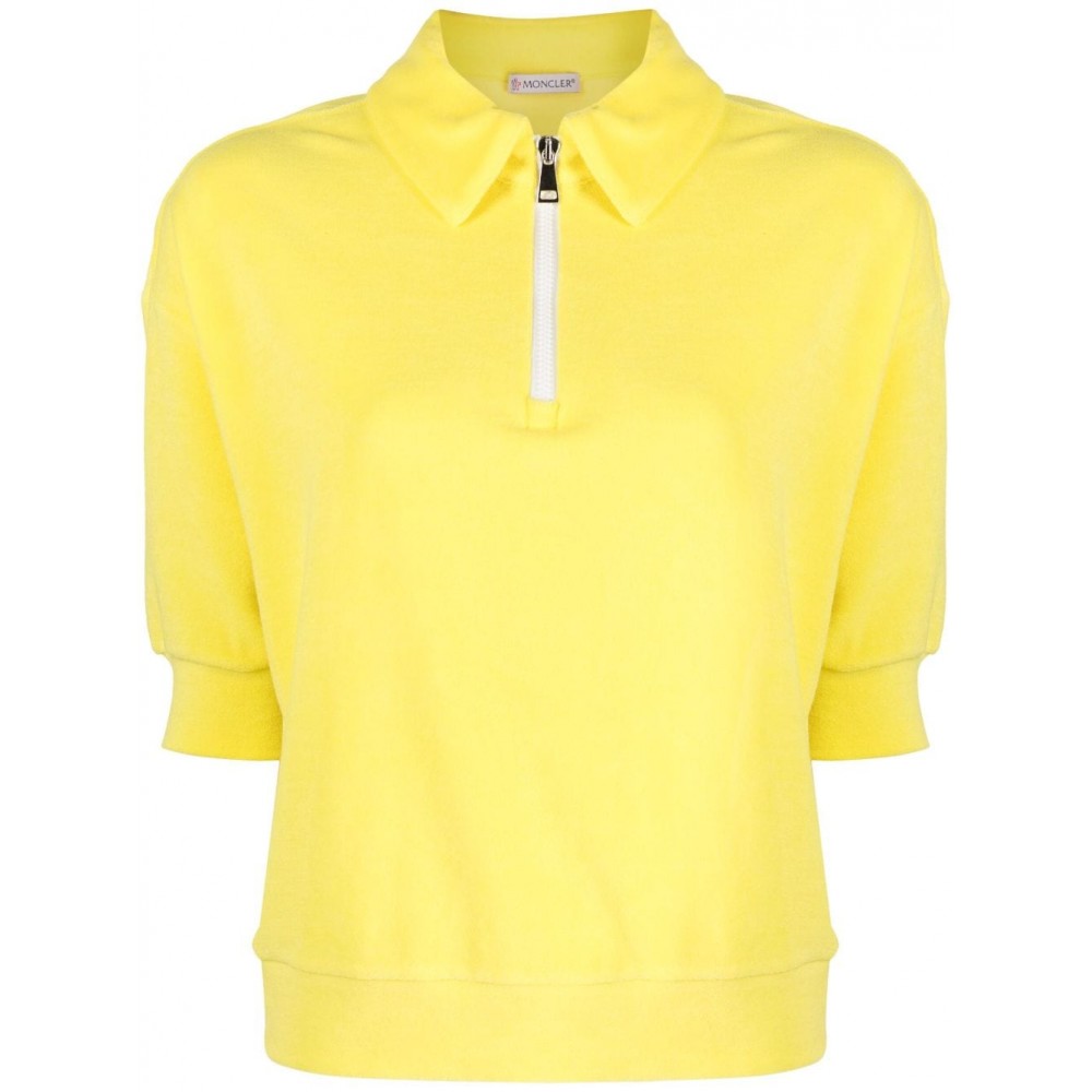 Moncler logo-patch terry-cloth Polo Shirt Yellow UKMCS29061