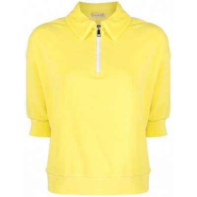 Moncler logo-patch terry-cloth Polo Shirt Yellow UKMCS29061