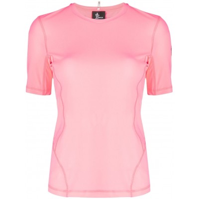 Moncler Activewear logo-patch T-Shirt Pink MCS28023