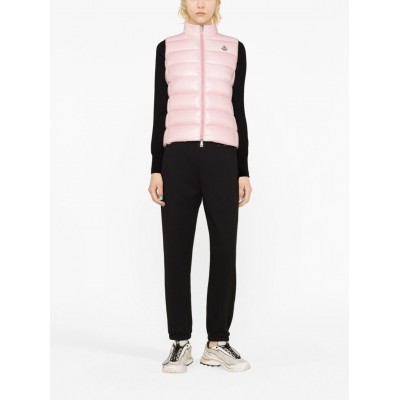 Moncler Ghany logo-patch Down Gilet Pink MCS28533