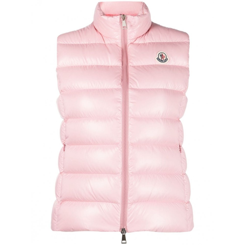 Moncler Ghany logo-patch Down Gilet Pink MCS28533