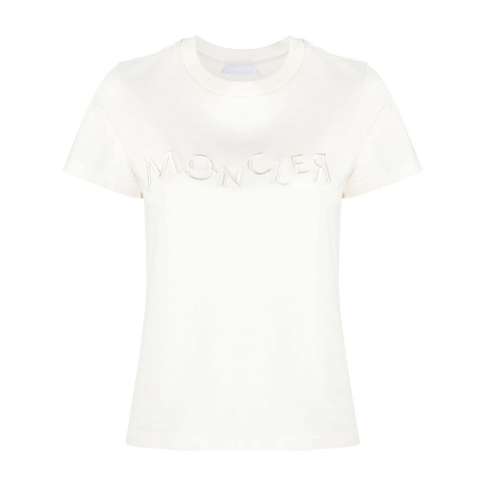 Moncler logo-embroidered Cotton T-shirt White MCS28892