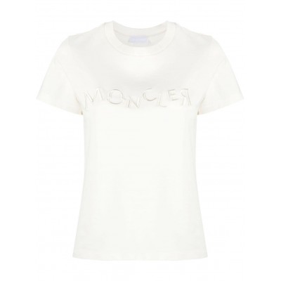 Moncler logo-embroidered Cotton T-shirt White MCS28892