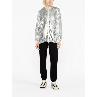 Moncler Metallic Hooded Jacket Grey MCS29243