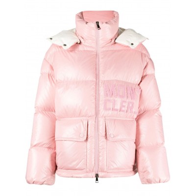 Moncler logo-applique Padded Jacket Pink MCS28826