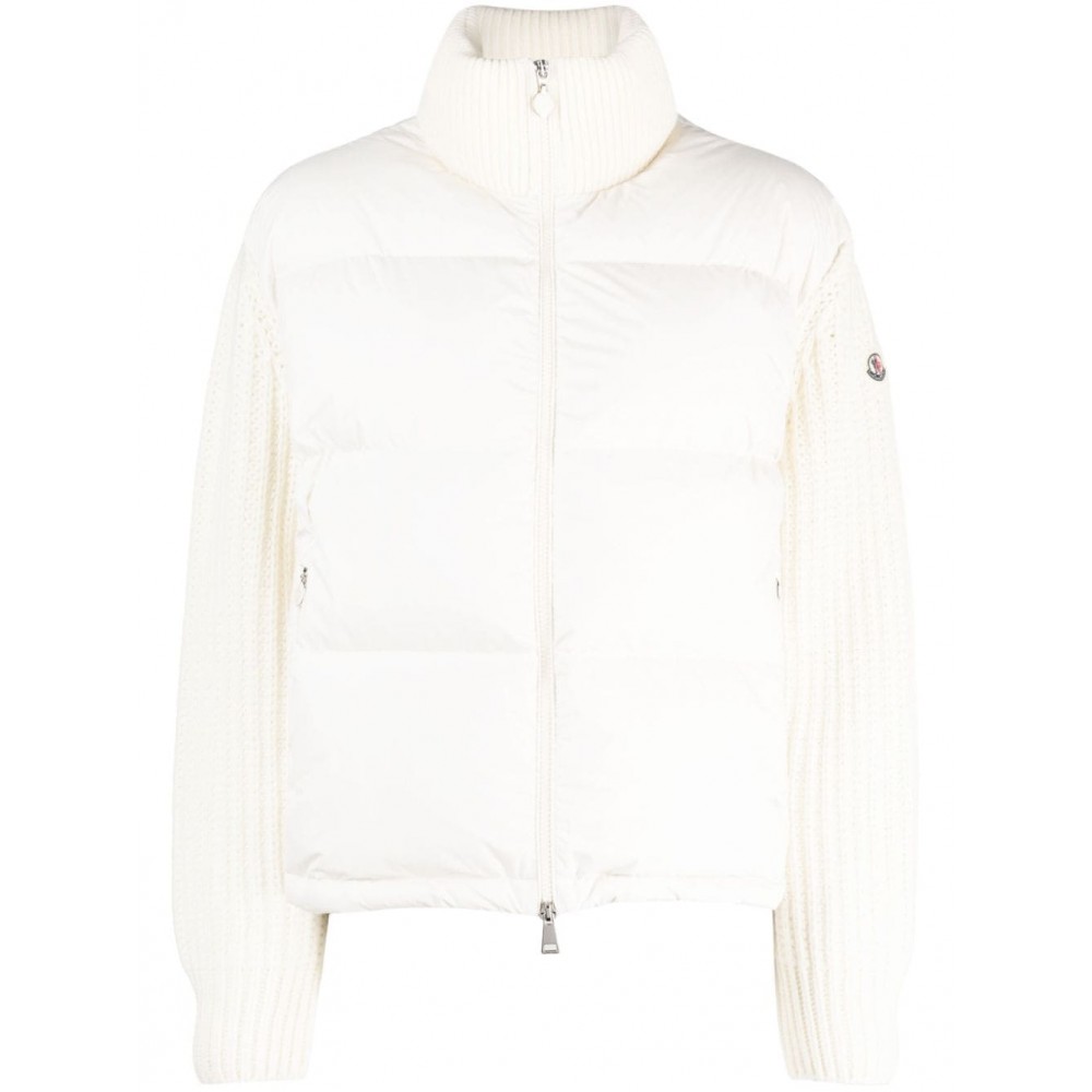 Moncler knit-sleeve Padded Jacket White MCS28674