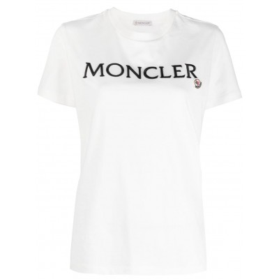 Moncler embroidered-logo Cotton T-Shirt White MCS28447