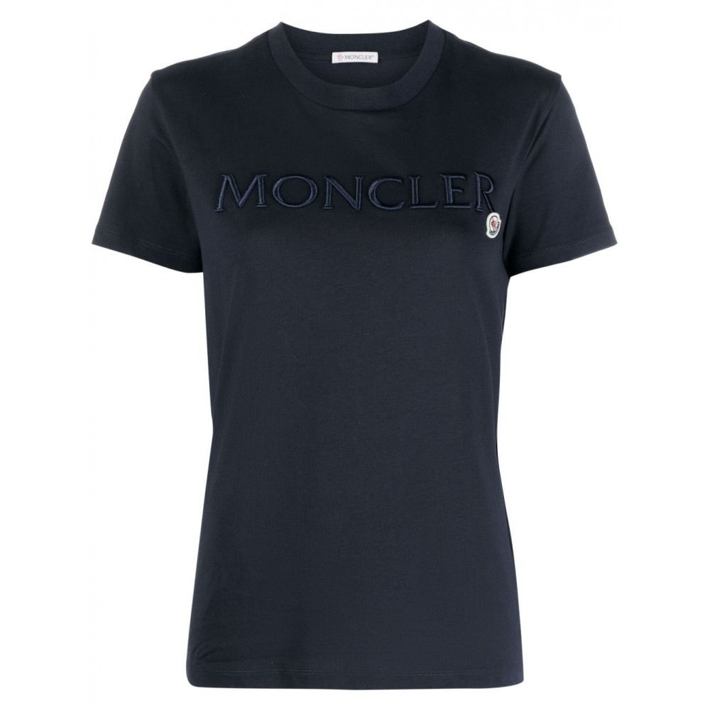 Moncler embroidered-logo Cotto T-Shirt Blue MCS28441