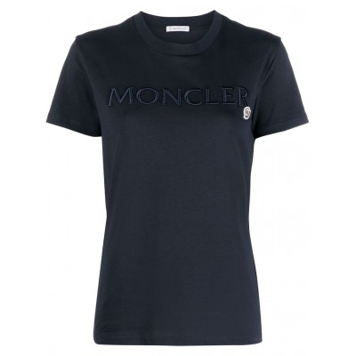 Moncler embroidered-logo Cotto T-Shirt Blue MCS28441