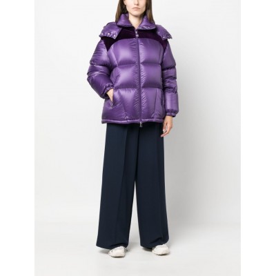 Moncler Meandre velvet-panelled Padded Jacket Purple MCS29230