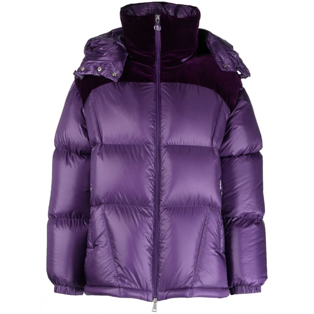 Moncler Meandre velvet-panelled Padded Jacket Purple MCS29230