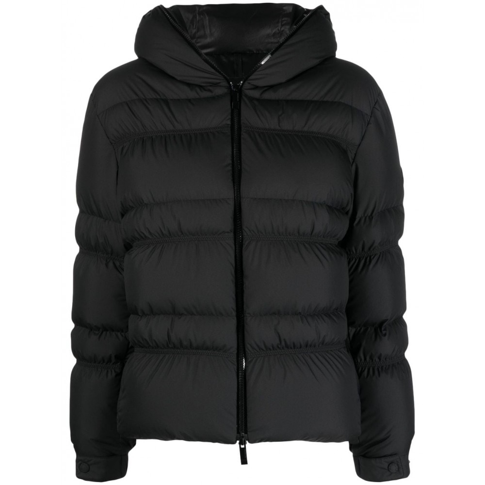 Moncler Hooded Zipped Puffer Jacket Black MCS28637