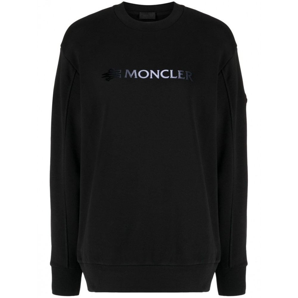 Moncler debossed-logo Cotton Sweatshirt Black MCS28386