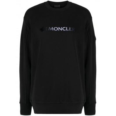 Moncler debossed-logo Cotton Sweatshirt Black MCS28386