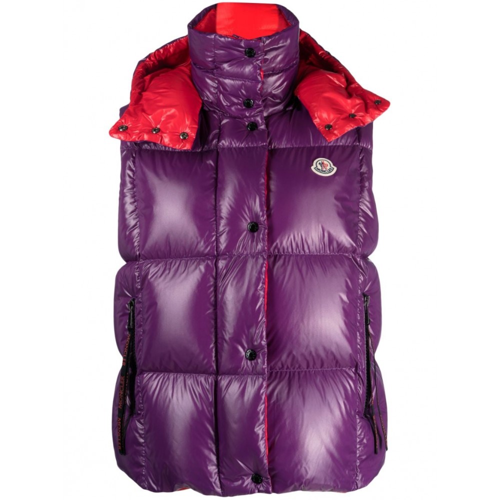 Moncler Luzule logo-patch Padded Gilet Purple MCS29192