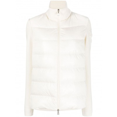 Moncler ribbed-sleeve Wool Padded Jacket Neutrals MCS29458