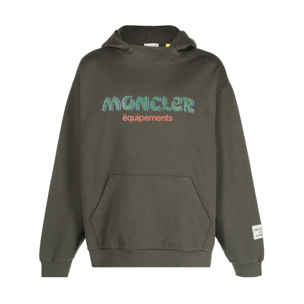 Moncler x Salehe Bembury logo-print Hoodie Green MCS29637