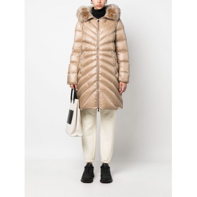 Moncler contrast-collar Quilted Coat Neutrals MCS28332