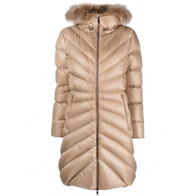 Moncler contrast-collar Quilted Coat Neutrals MCS28332