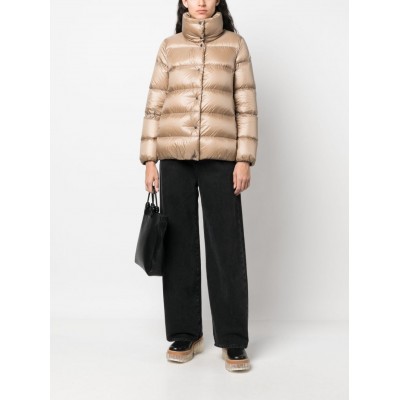 Moncler funnel-neck Padded Puffer Jacket Brown MCS28520