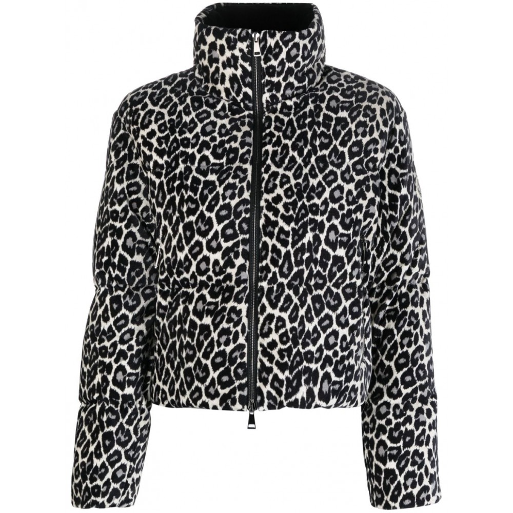 Moncler cheetah-print Padded Puffer Jacket Black MCS28294