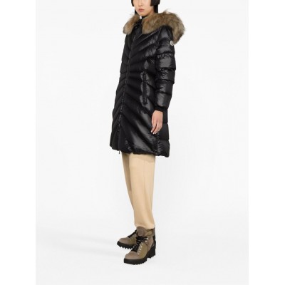 Moncler Chandre shearling-trim Quilted Coat Black MCS28290