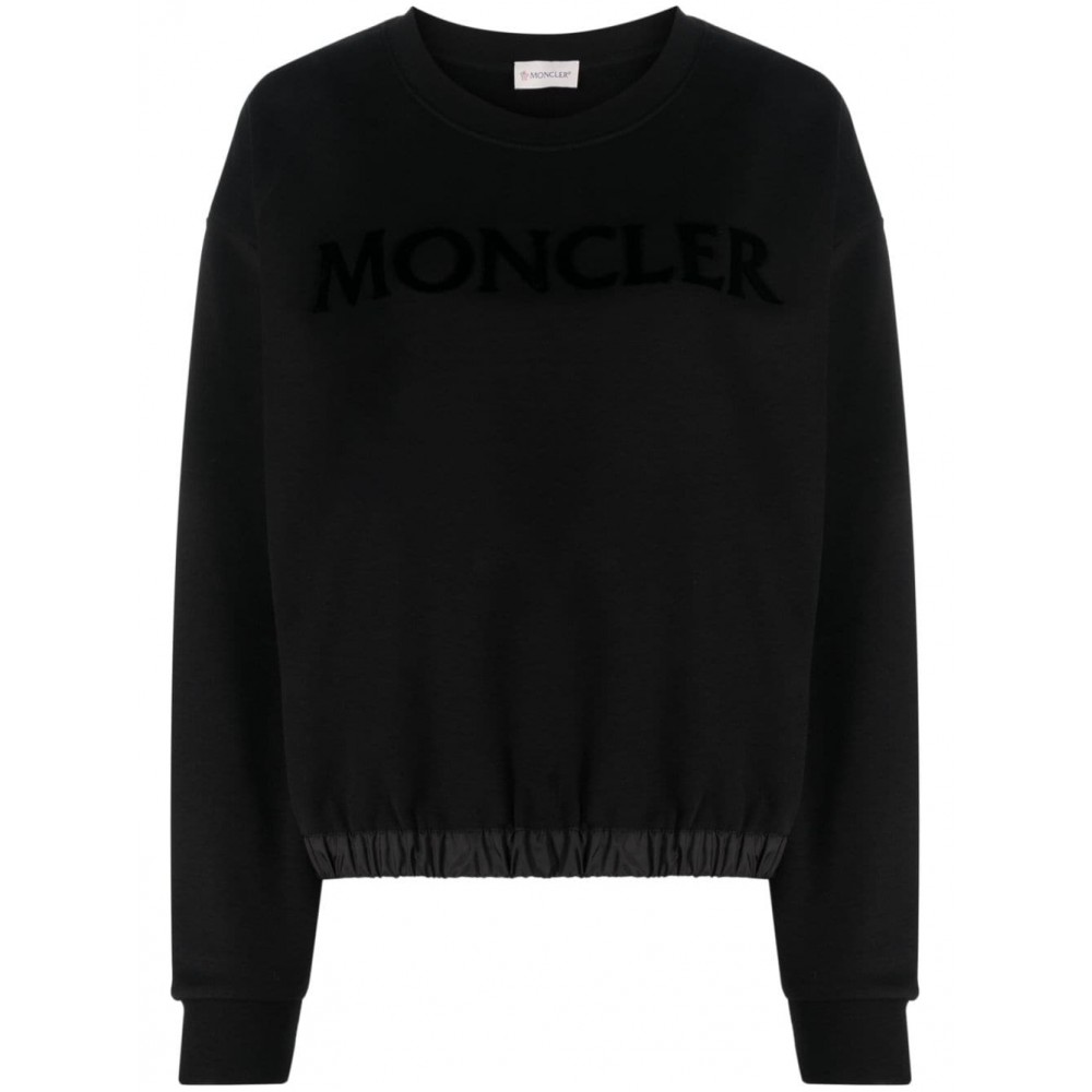 Moncler logo-print crew-neck Sweatshirt Black MCS29115